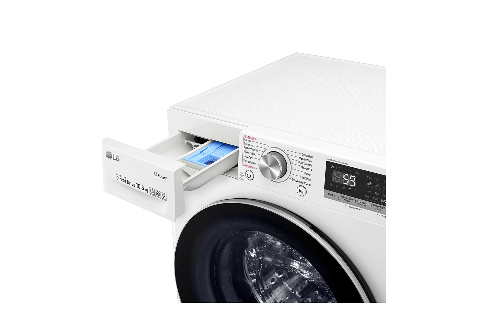 LG Waschmaschine | 10 kg | Energieeffizienzklasse* A++-40% | AI DD™ | Steam+™ | TurboWash™ | Aqualock | Neue Wohlfühl-Trommel, F4WV710P1
