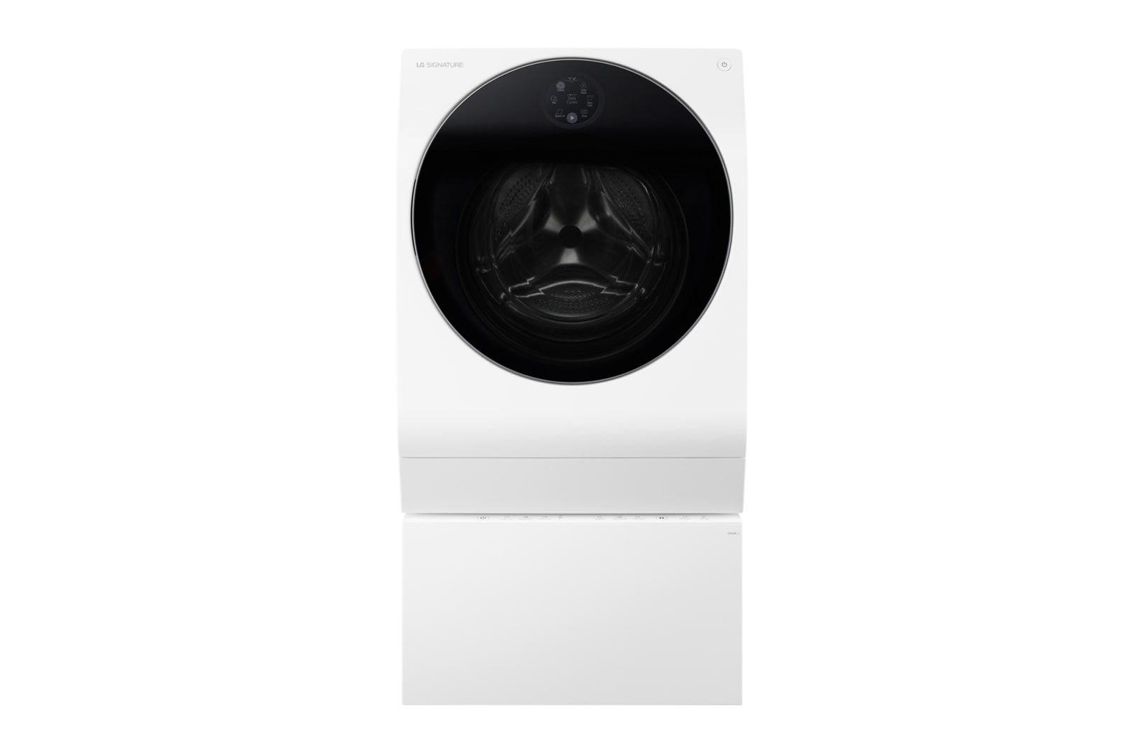 Vorderseite von LG SIGNATURE TWINWash™ Waschtrockner | 12 kg + 2 kg Waschen | 7 kg Trocknen | A -50% | TrueSteam™ | Inverter DirectDrive™  LSWD100W