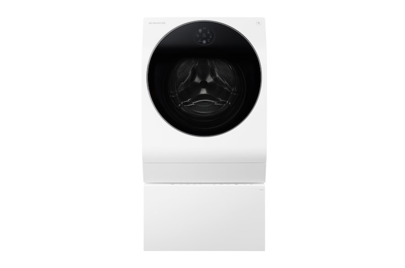 Vorderseite von LG SIGNATURE TWINWash™ Waschtrockner | 12 kg + 2 kg Waschen | 7 kg Trocknen | A -50% | TrueSteam™ | Inverter DirectDrive™  LSWD100W