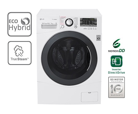 Vorderseite von Waschtrockner mit ECO Hybrid System, NFC und 6 Motion DIRECT DRIVE™. 10,5 Kg Waschen / 7 kg Trocknen. F14A8JDH2NH