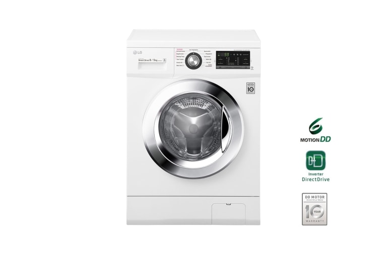 Vorderseite von Waschtrockner mit 6 Motion DirectDrive™-Technologie. 8 kg Waschen / 5 kg Trocknen F14G6TDM2NH