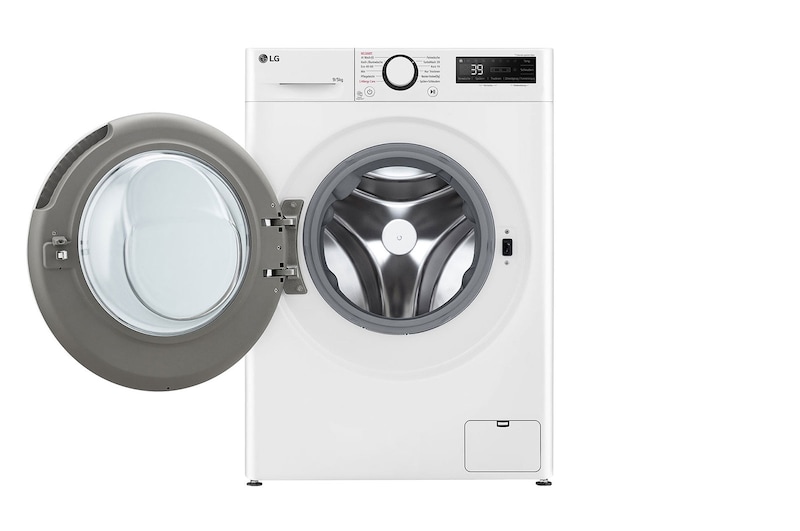 LG Waschtrockner mit 1.200 U./Min. | EEK A/E | 9 kg Waschen | 5 kg Trocknen | Weiss mit schwarzem Bullaugenring | V5WD95SLIM, V5WD95SLIM