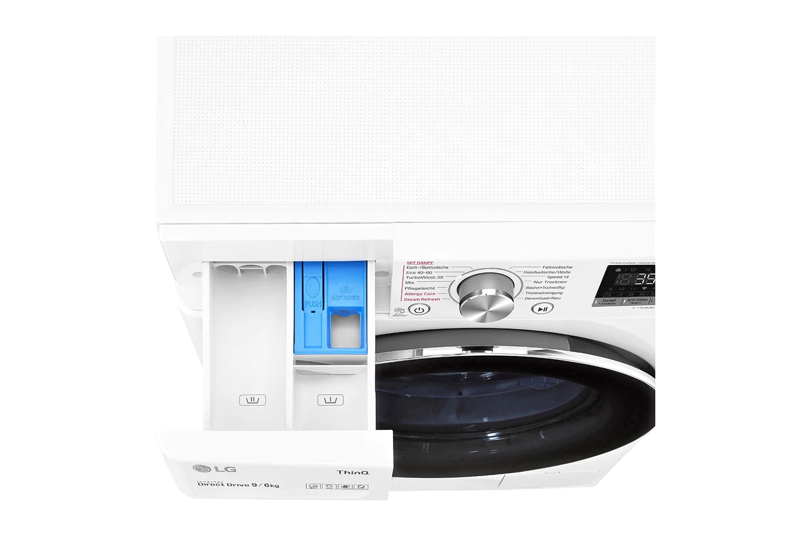 LG Waschtrockner mit AI DD™ | 9 kg Waschen | 6 kg Trocknen | 1400 U/Min | Steam | TurboWash™ 360° | Neue Wohlfühl-Trommel | Wi-Fi-Funktion, V7WD96H1A