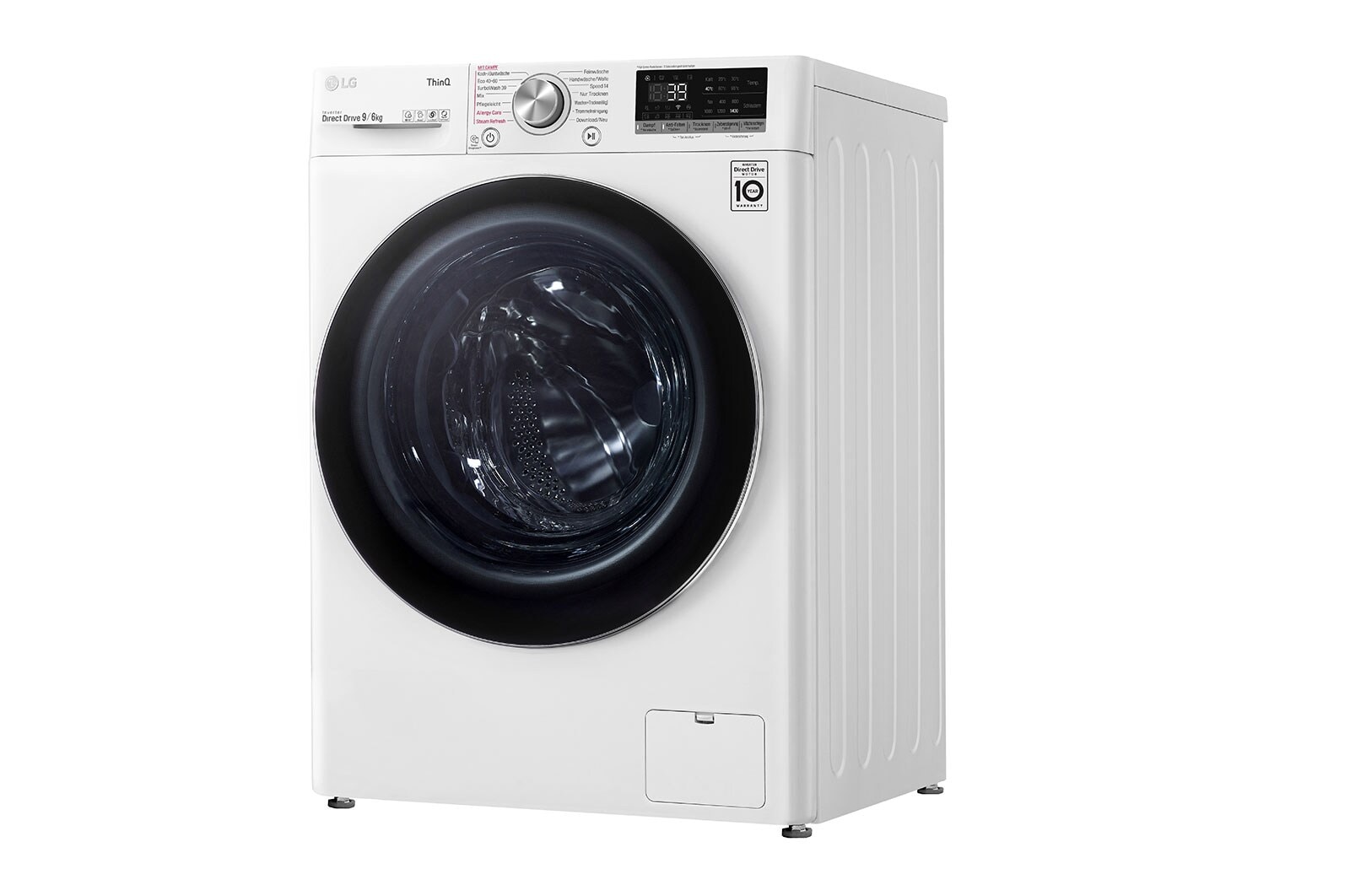 LG Waschtrockner mit AI DD™ | 9 kg Waschen | 6 kg Trocknen | 1400 U/Min | Steam | TurboWash™ 360° | Neue Wohlfühl-Trommel | Wi-Fi-Funktion, V7WD96H1A