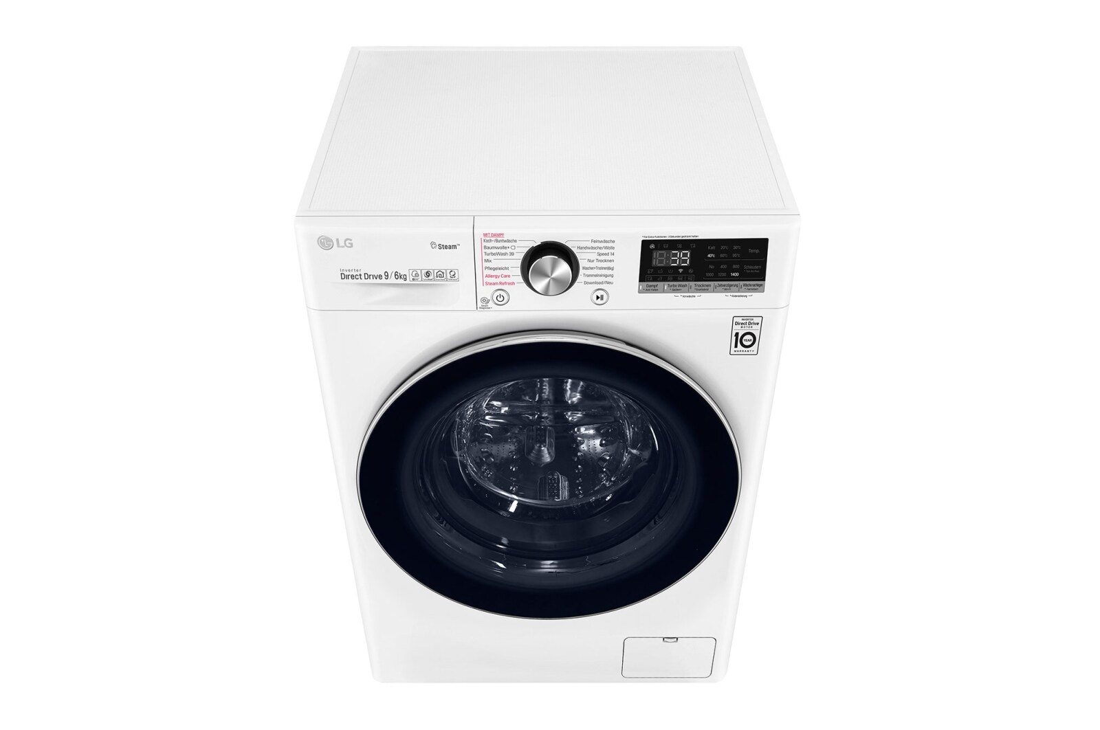 LG Waschtrockner | 9kg Waschen/ 6kg Trocknen | AI Direct Drive™ | Steam+™ | TurboWash 360°, V9WD96H2