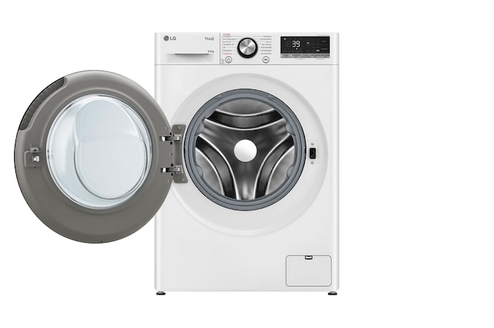 LG Waschtrockner mit 1.400 U./Min. | EEK D/A | 9 kg Waschen | 6 kg Trocknen | Weiss mit schwarzem Bullaugenring | W4WR7096Y, W4WR7096Y
