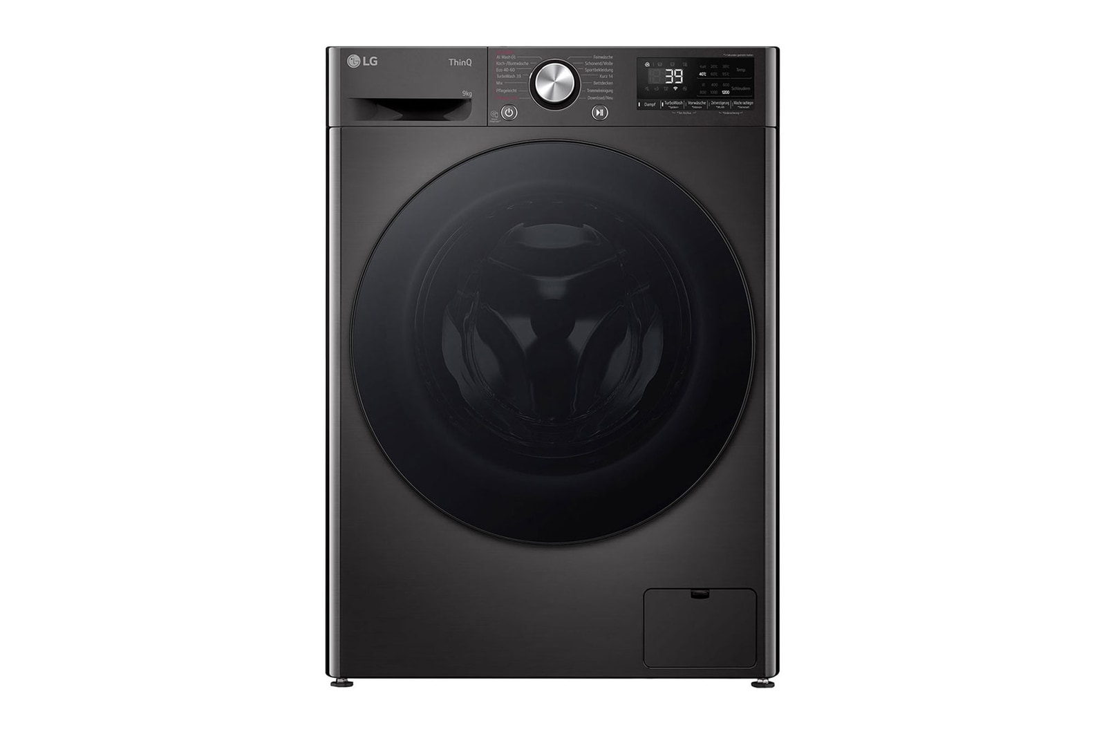 LG Waschmaschine Schwarz Slim Fit (A-10%*, 9 kg, 1.160 U./Min.) mit AI DD® & TurboWash®360° | F2V7SLIM9B, F2V7SLIM9B