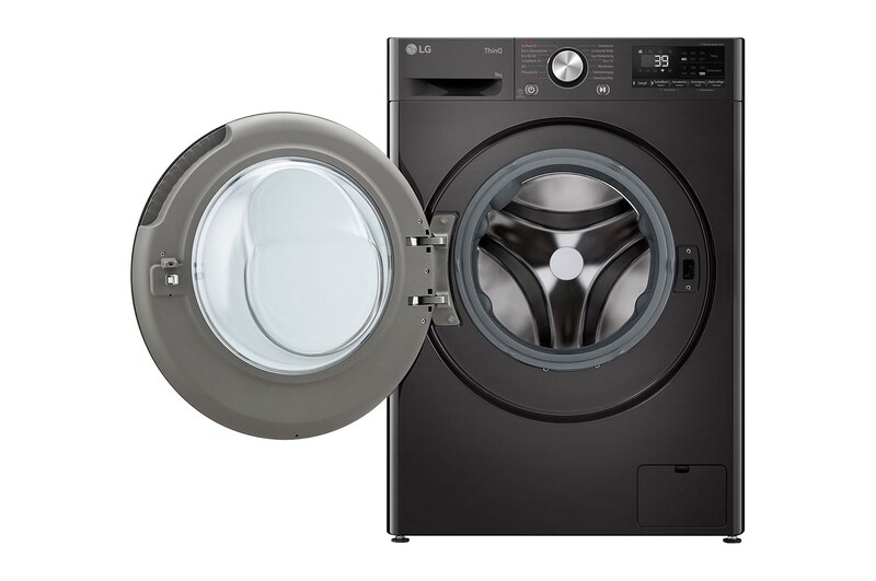 LG Waschmaschine Schwarz Slim Fit (A-10%*, 9 kg, 1.160 U./Min.) mit AI DD® & TurboWash®360° | F2V7SLIM9B, F2V7SLIM9B