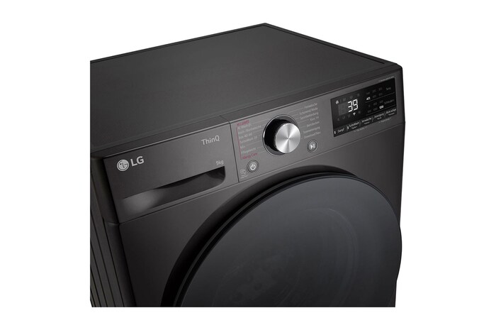 LG Waschmaschine Schwarz Slim Fit (A-10%*, 9 kg, 1.160 U./Min.) mit AI DD® & TurboWash®360° | F2V7SLIM9B, F2V7SLIM9B