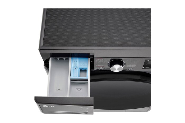 LG Waschmaschine Schwarz Slim Fit (A-10%*, 9 kg, 1.160 U./Min.) mit AI DD® & TurboWash®360° | F2V7SLIM9B, F2V7SLIM9B