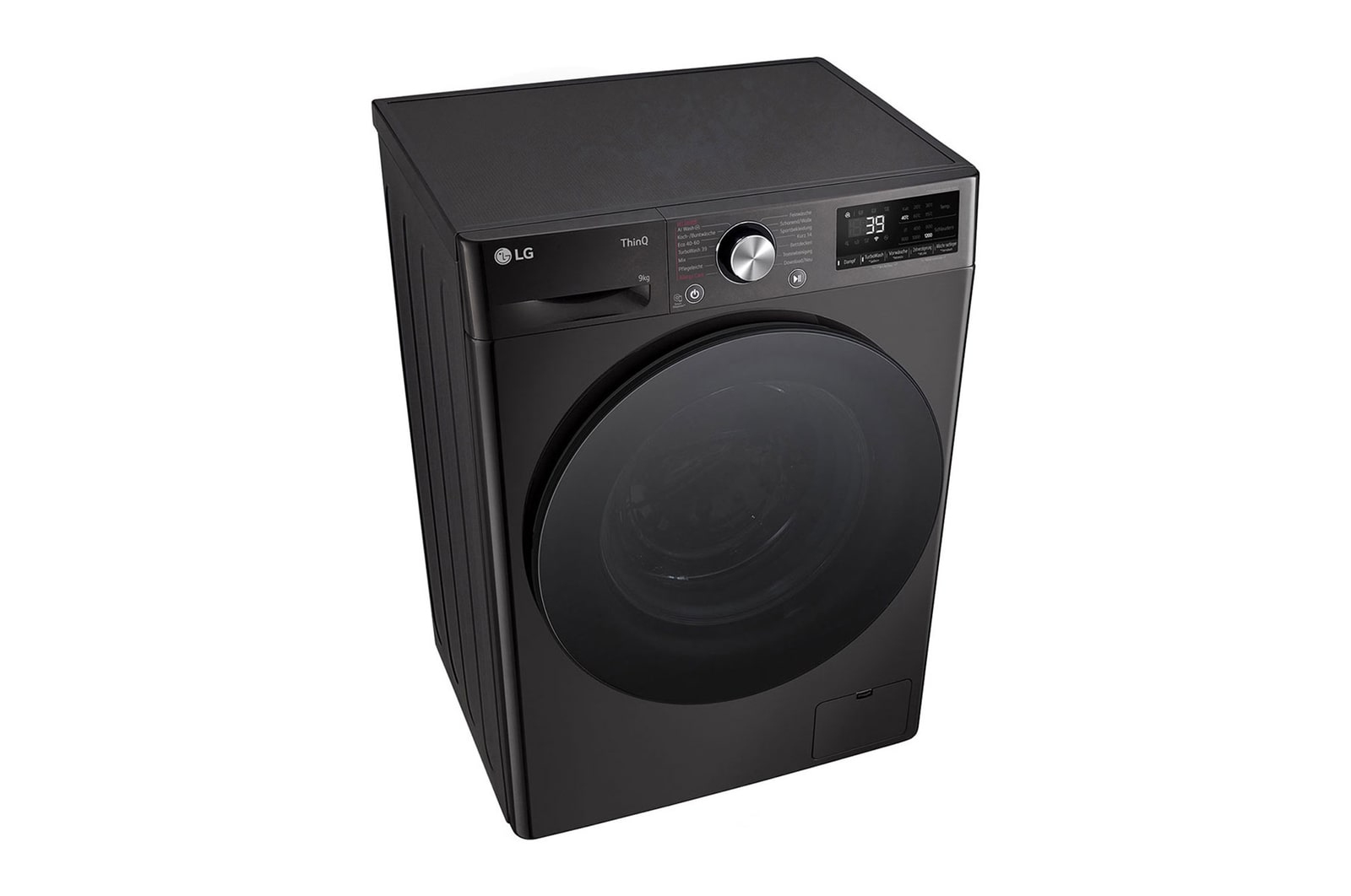 LG Waschmaschine Schwarz Slim Fit (A-10%*, 9 kg, 1.160 U./Min.) mit AI DD® & TurboWash®360° | F2V7SLIM9B, F2V7SLIM9B
