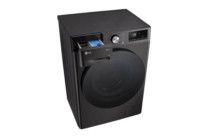 LG Waschmaschine Schwarz Slim Fit (A-10%*, 9 kg, 1.160 U./Min.) mit AI DD® & TurboWash®360° | F2V7SLIM9B, F2V7SLIM9B