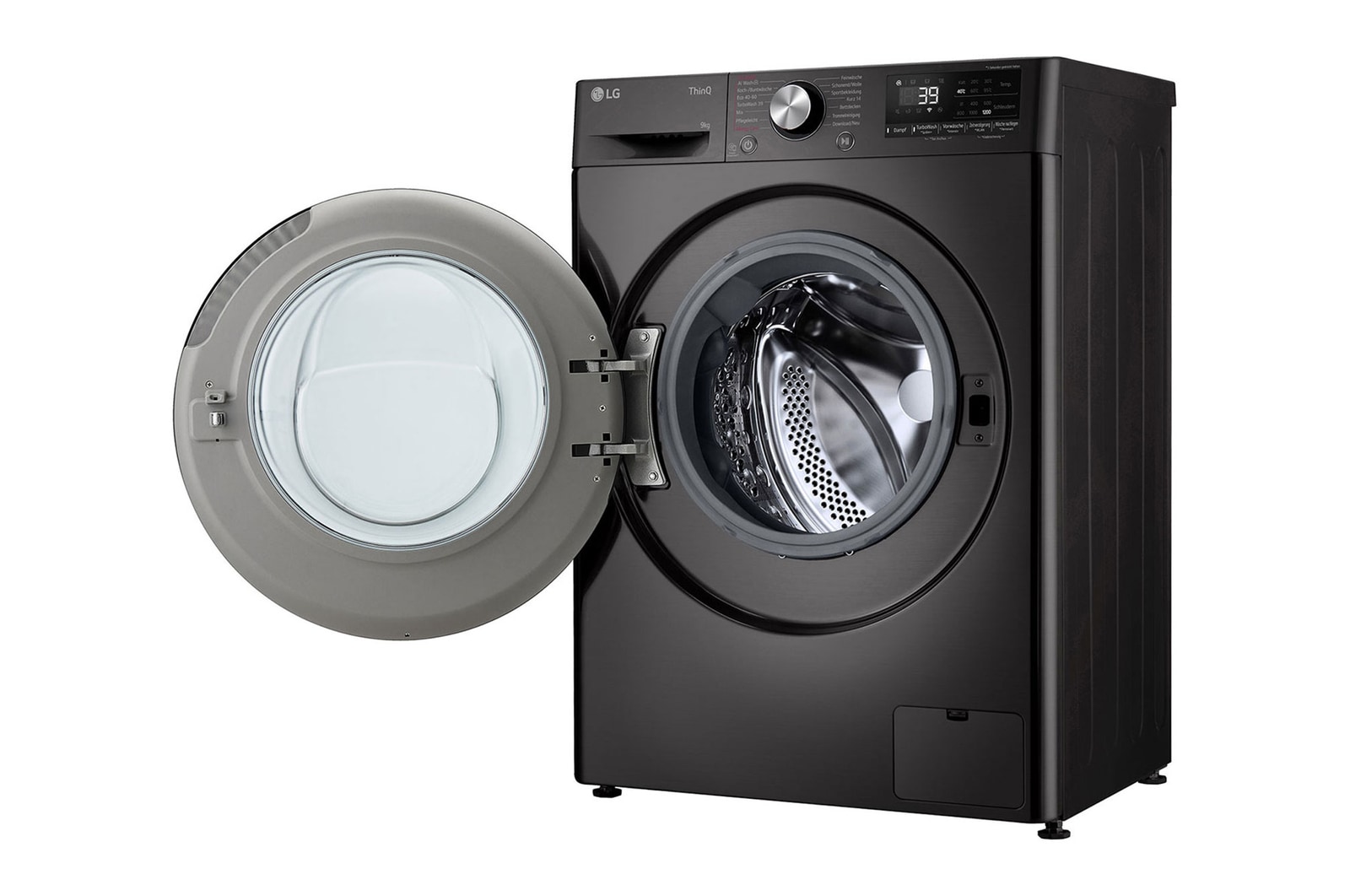 LG Waschmaschine Schwarz Slim Fit (A-10%*, 9 kg, 1.160 U./Min.) mit AI DD® & TurboWash®360° | F2V7SLIM9B, F2V7SLIM9B
