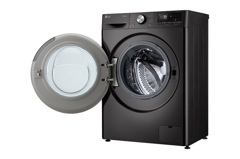 LG Waschmaschine Schwarz Slim Fit (A-10%*, 9 kg, 1.160 U./Min.) mit AI DD® & TurboWash®360° | F2V7SLIM9B, F2V7SLIM9B