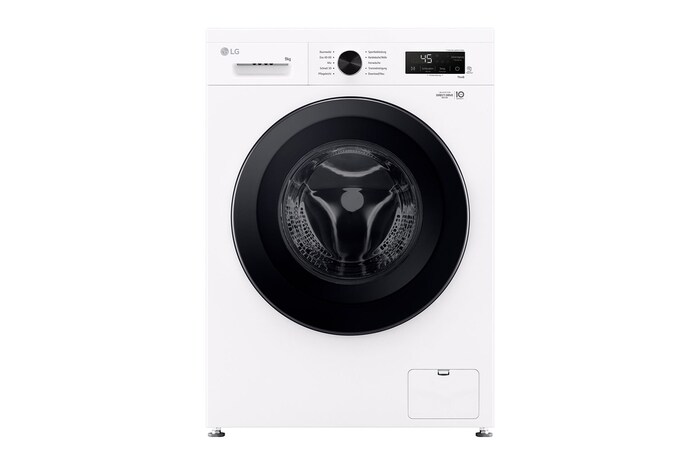 LG Waschmaschine Essence White (A, 9 kg, 1.310 U./Min.) Unterbaufähig mit Steam & Inverter Direct Drive® | F4WB3095, F4WB3095