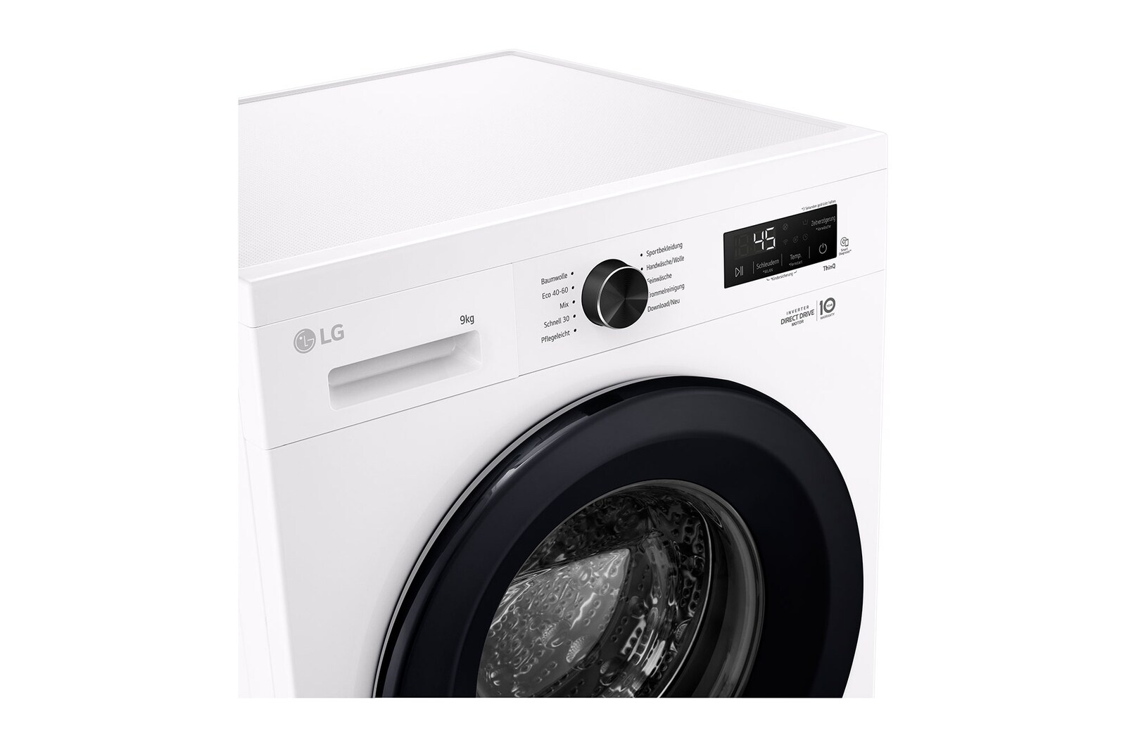 LG Waschmaschine Essence White (A, 9 kg, 1.310 U./Min.) Unterbaufähig mit Steam & Inverter Direct Drive® | F4WB3095, F4WB3095