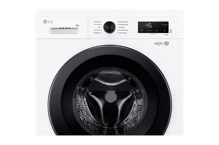 LG Waschmaschine Essence White (A, 9 kg, 1.310 U./Min.) Unterbaufähig mit Steam & Inverter Direct Drive® | F4WB3095, F4WB3095