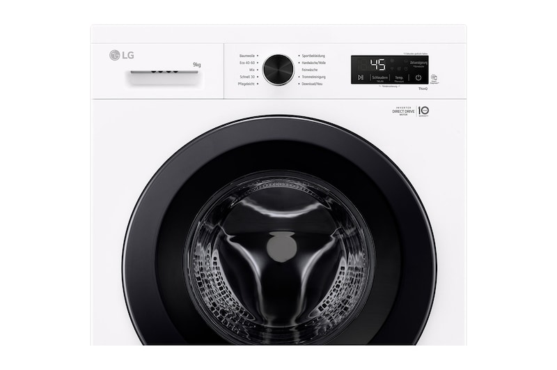 LG Waschmaschine Essence White (A, 9 kg, 1.310 U./Min.) Unterbaufähig mit Steam & Inverter Direct Drive® | F4WB3095, F4WB3095