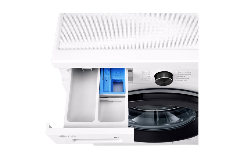 LG Waschmaschine Essence White (A, 9 kg, 1.310 U./Min.) Unterbaufähig mit Steam & Inverter Direct Drive® | F4WB3095, F4WB3095