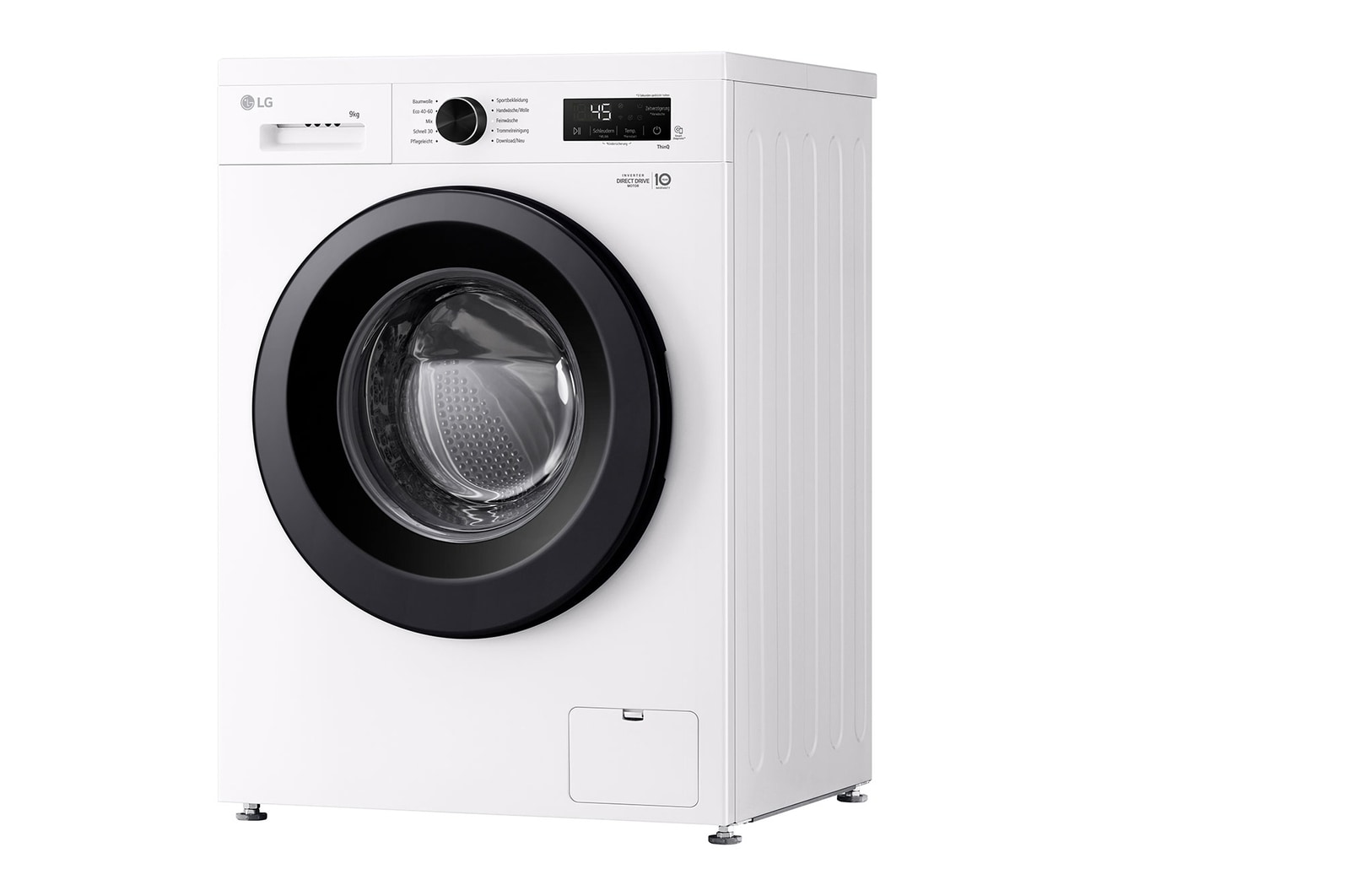 LG Waschmaschine Essence White (A, 9 kg, 1.310 U./Min.) Unterbaufähig mit Steam & Inverter Direct Drive® | F4WB3095, F4WB3095