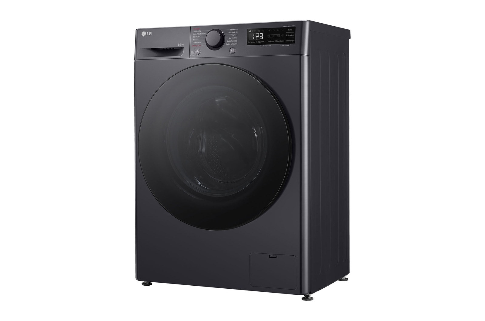 LG Slim Waschtrockner Schwarz (E/A, 9 kg / 5kg, 1.160 U./Min.) mit Steam & TurboWash® 360° | V5WD95SLIMB, V5WD95SLIMB