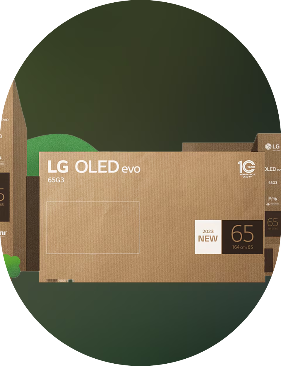 LG OLED evo TV-Serie recyclebare Kartons