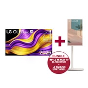 Vue avant de 83 Smart TV LG OLED evo AI 4K G5 2025 &amp; StanbyME de LG OLED83G57LW.27ART10
