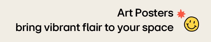 Le titre lit Les affiches d'art apportent une touche éclatante à votre espace