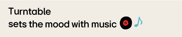 Le titre lit, La platine vinyle donne le ton avec de la musique