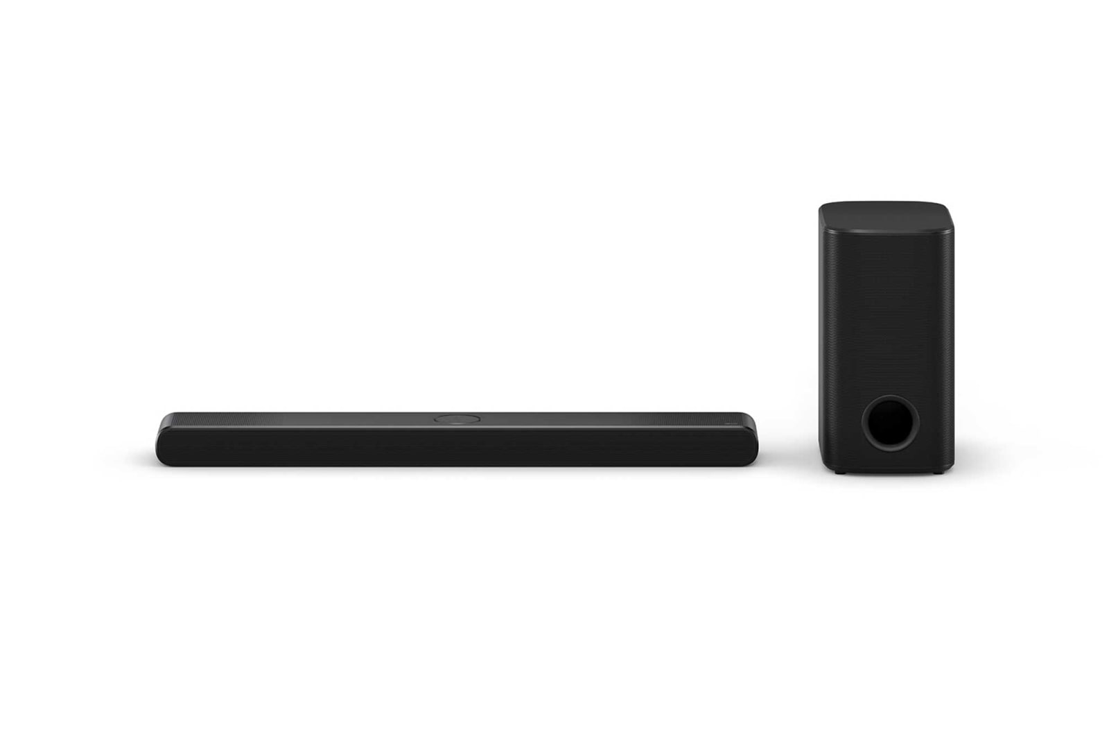 Vue avant de la LG Soundbar S77TY et du caisson de basse