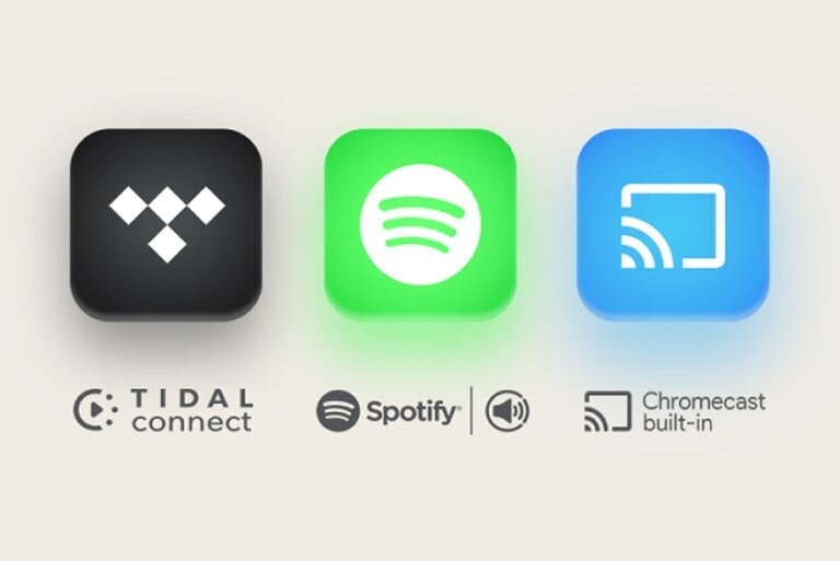 Logo TIDAL Connect Logo Spotify Logo intégré Chromecast