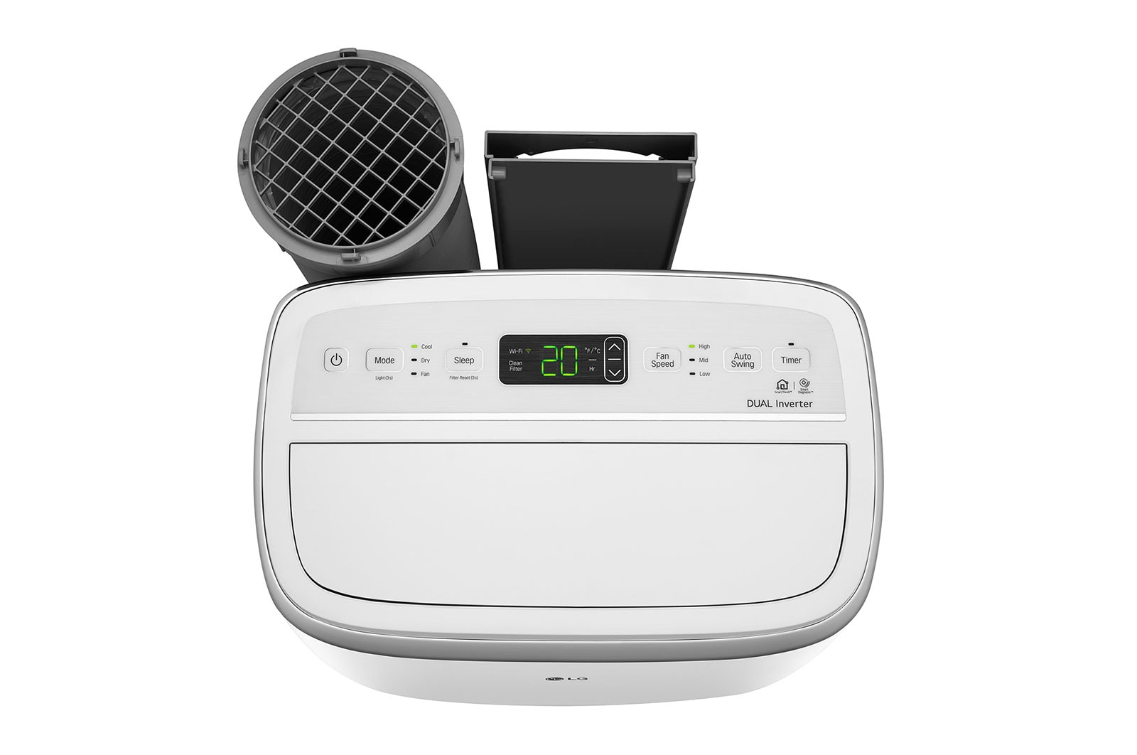 LG 11 000 BTU (Capacité de refroidissement : 35 ℃/HR 80%) Climatiseur mobile Wi-Fi intelligent à double onduleur, PA11WS
