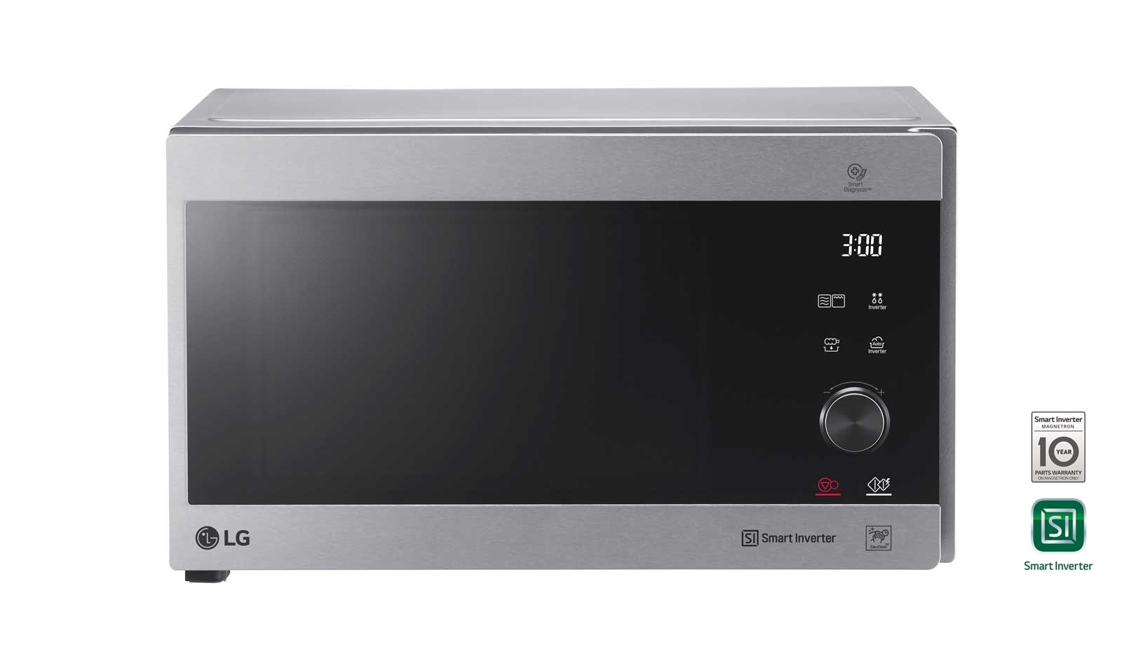 Vue avant de Micro-ondes avec technologie Smart Inverter, gril à quartz et capacité de 25 litres et technologie I-Wave MH6565CPS