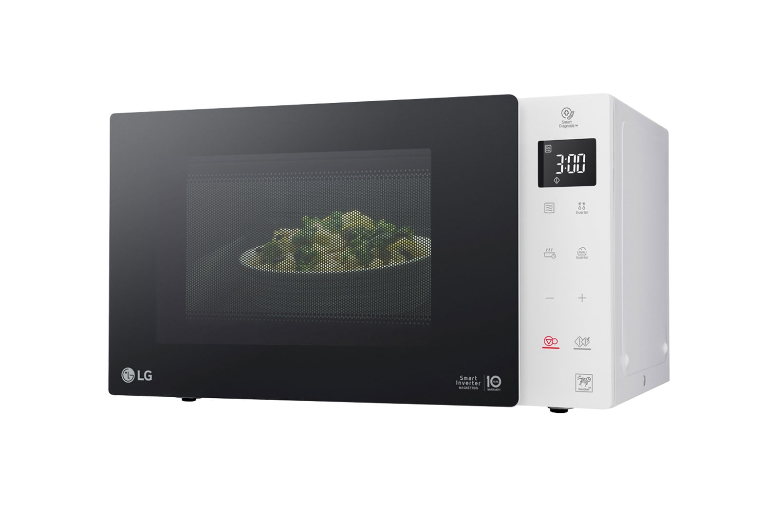 LG Micro-ondes avec technologie Smart Inverter, capacité de 23 litres et technologie I-Wave, MS23NECBW
