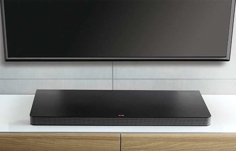 LG SoundPlate™ Système de son 4.1 avec caissons de basse Dual intégrés et design tout en finesse (seulement 35mm de haut), LAP340