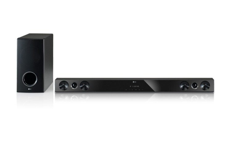 Vue avant de 2.1 Soundbar avec puissance de 300 watts, Dolby Digital et Subwoofer sans fil NB3520A