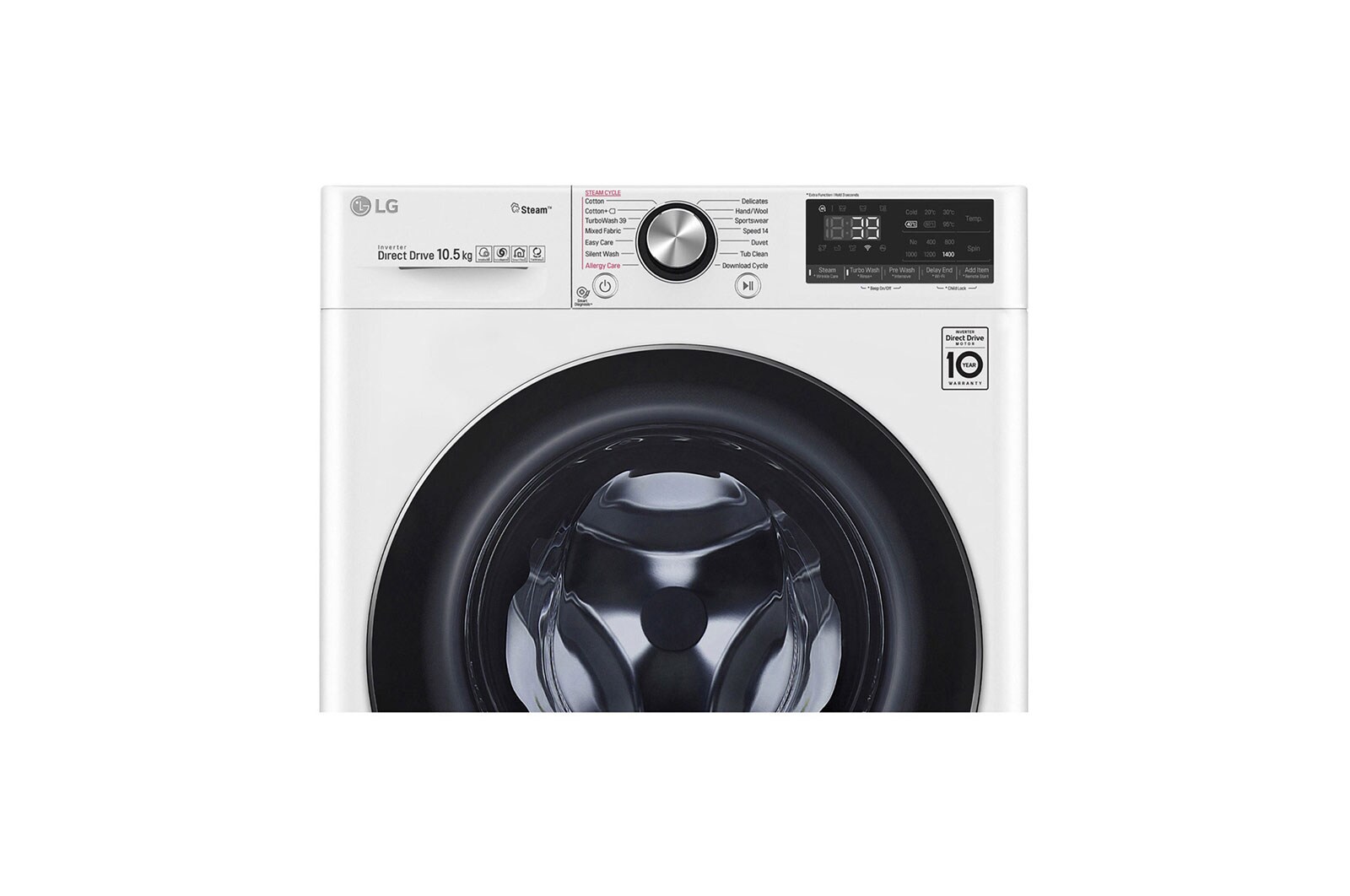 LG Lave-linge | 10,5 kg | AI DD™ | Steam+™ | TurboWash™360°, F4WV910P2