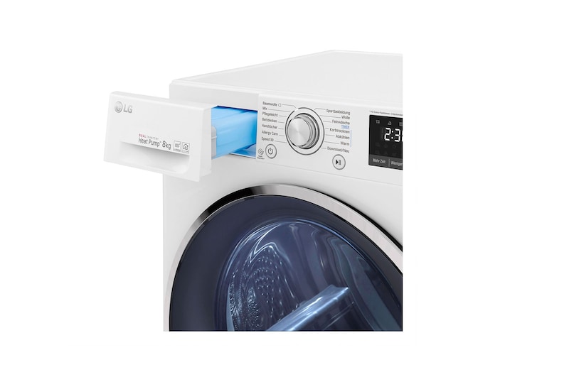 LG Sécheur avec technologie de pompe à chaleur Dual Inverter et condenseur autonettoyant jusqu'à 8 kg de capacité, RT8DIH2