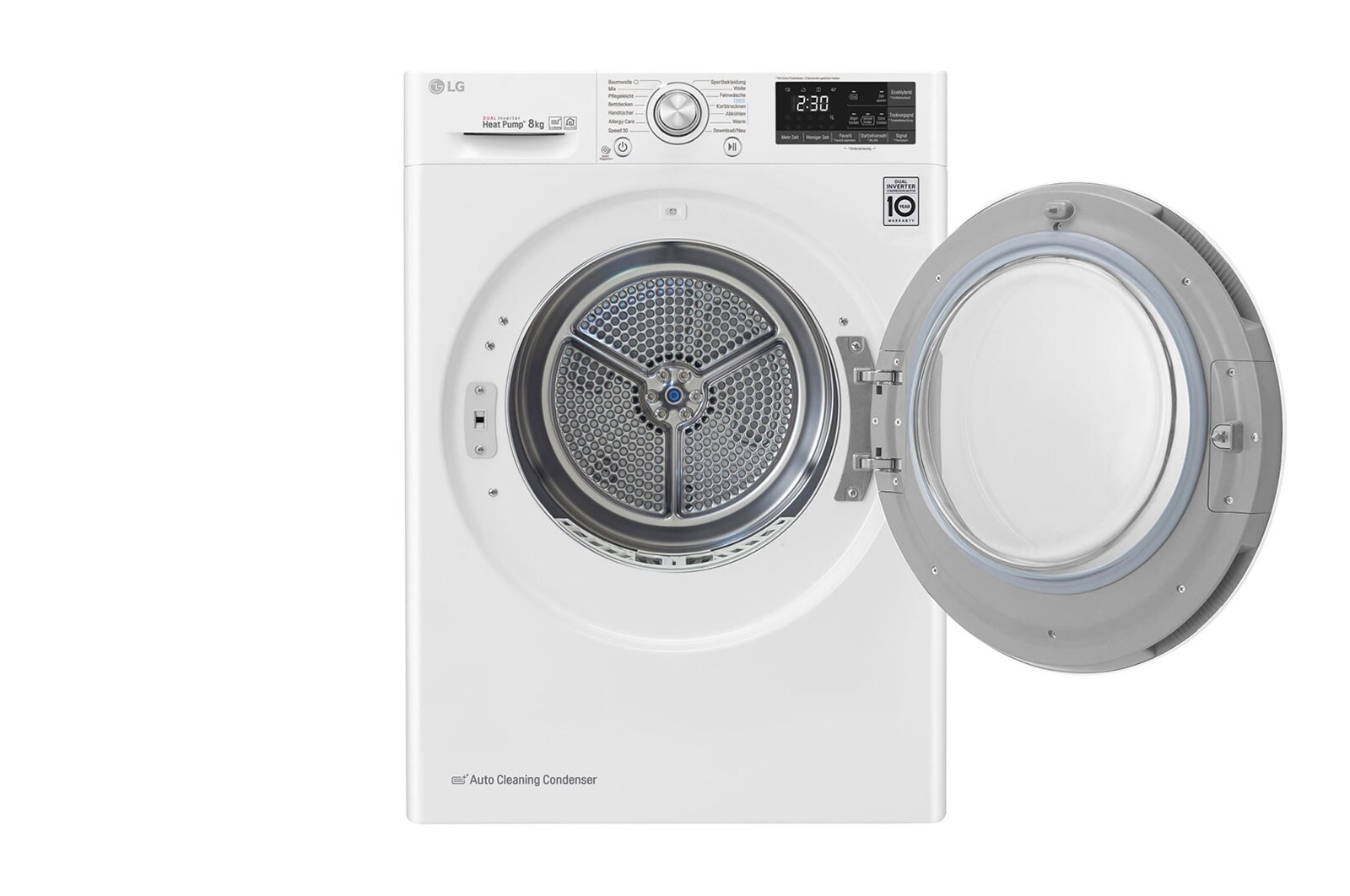 LG Sécheur avec technologie de pompe à chaleur Dual Inverter et condenseur autonettoyant jusqu'à 8 kg de capacité, RT8DIH2