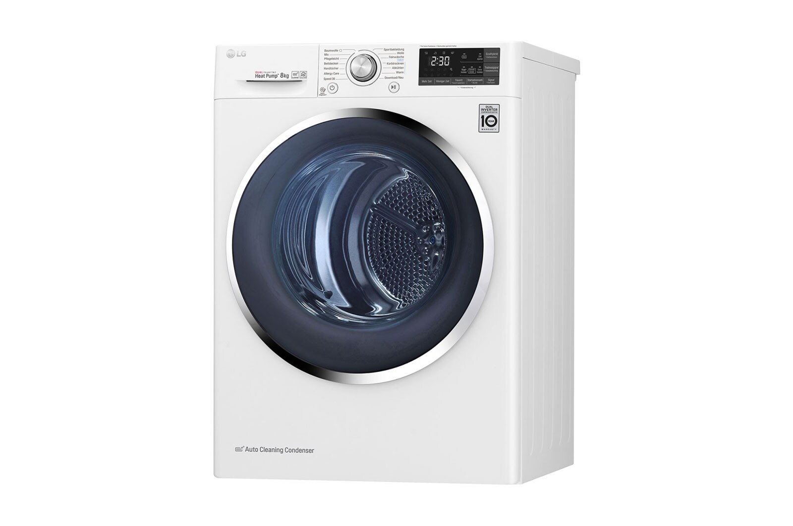 LG Sécheur avec technologie de pompe à chaleur Dual Inverter et condenseur autonettoyant jusqu'à 8 kg de capacité, RT8DIH2