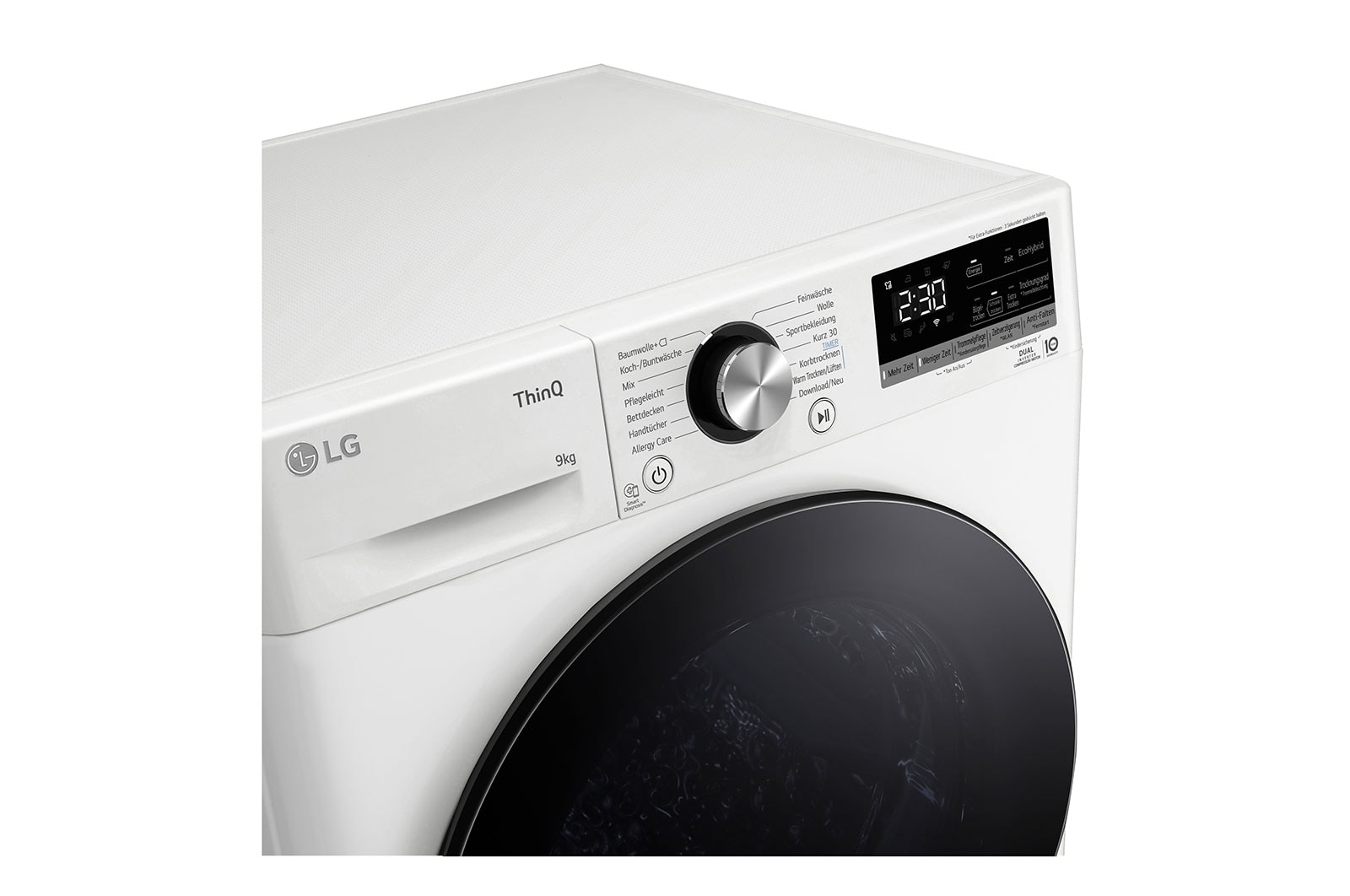 LG Sèche-linge avec technologie de pompe à chaleur Dual Inverter & porte vitrée de sécurité | Condenseur autonettoyant automatique | Capacité de 9 kg | Fonction Wi-Fi | Classe d'efficacité énergétique A+++ | RT90V9W, RT90V9W