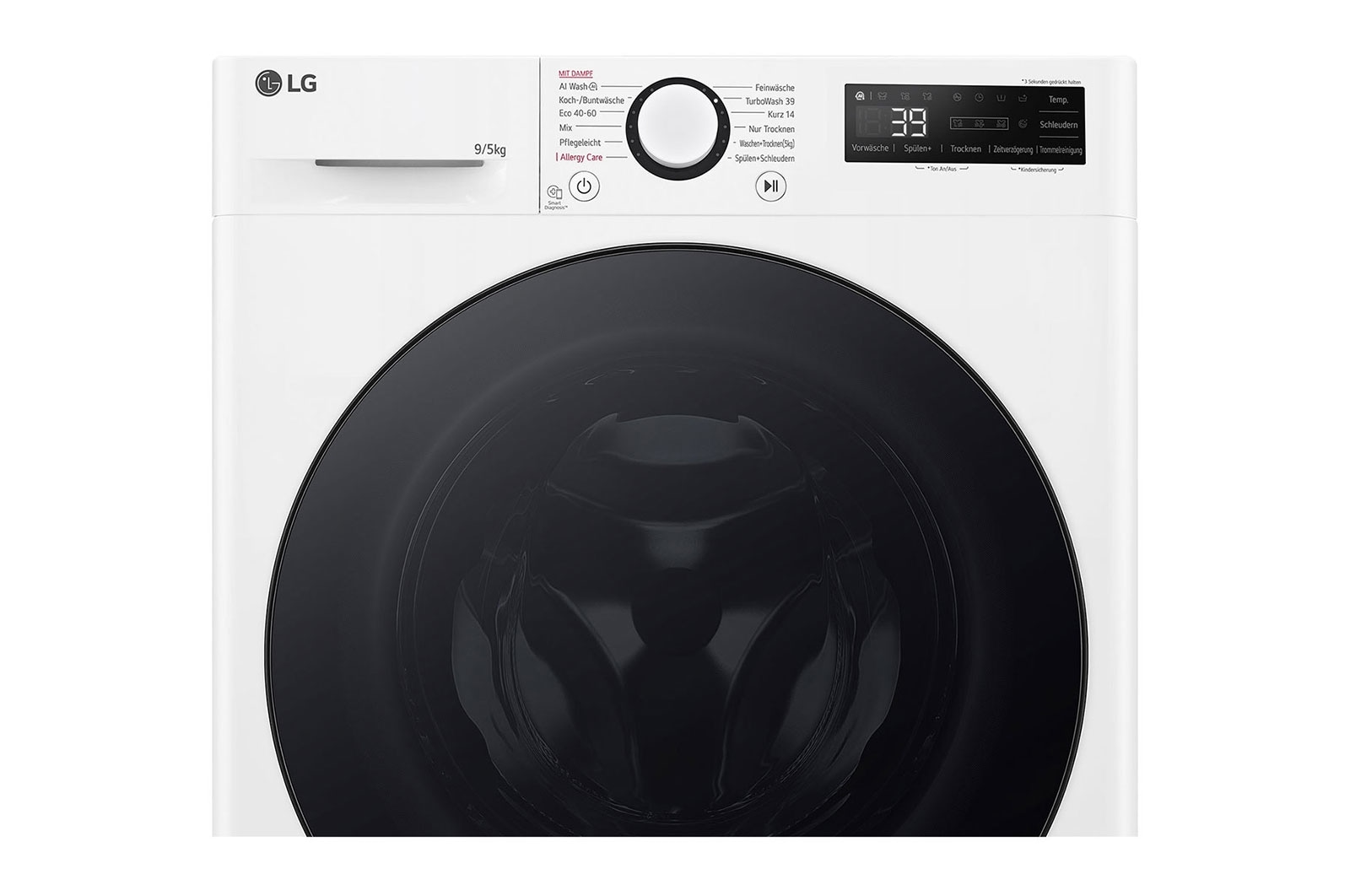 LG Lave-linge séchant avec AI DD® | 9 kg de lavage | 5 kg de séchage | 1.200 tr/min. | Steam | TurboWash® | Nouveau tambour bien-être | Fonction Wi-Fi, V5WD95SLIM