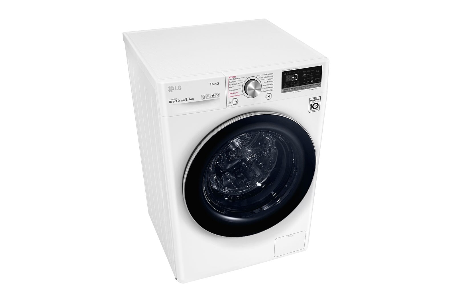 LG Lave-linge séchant avec AI DD® | 9 kg de linge | 6 kg de séchage | 1400 tr/min | Steam | TurboWash® 360° | Fonction Wi-Fi, V7WD96H1A