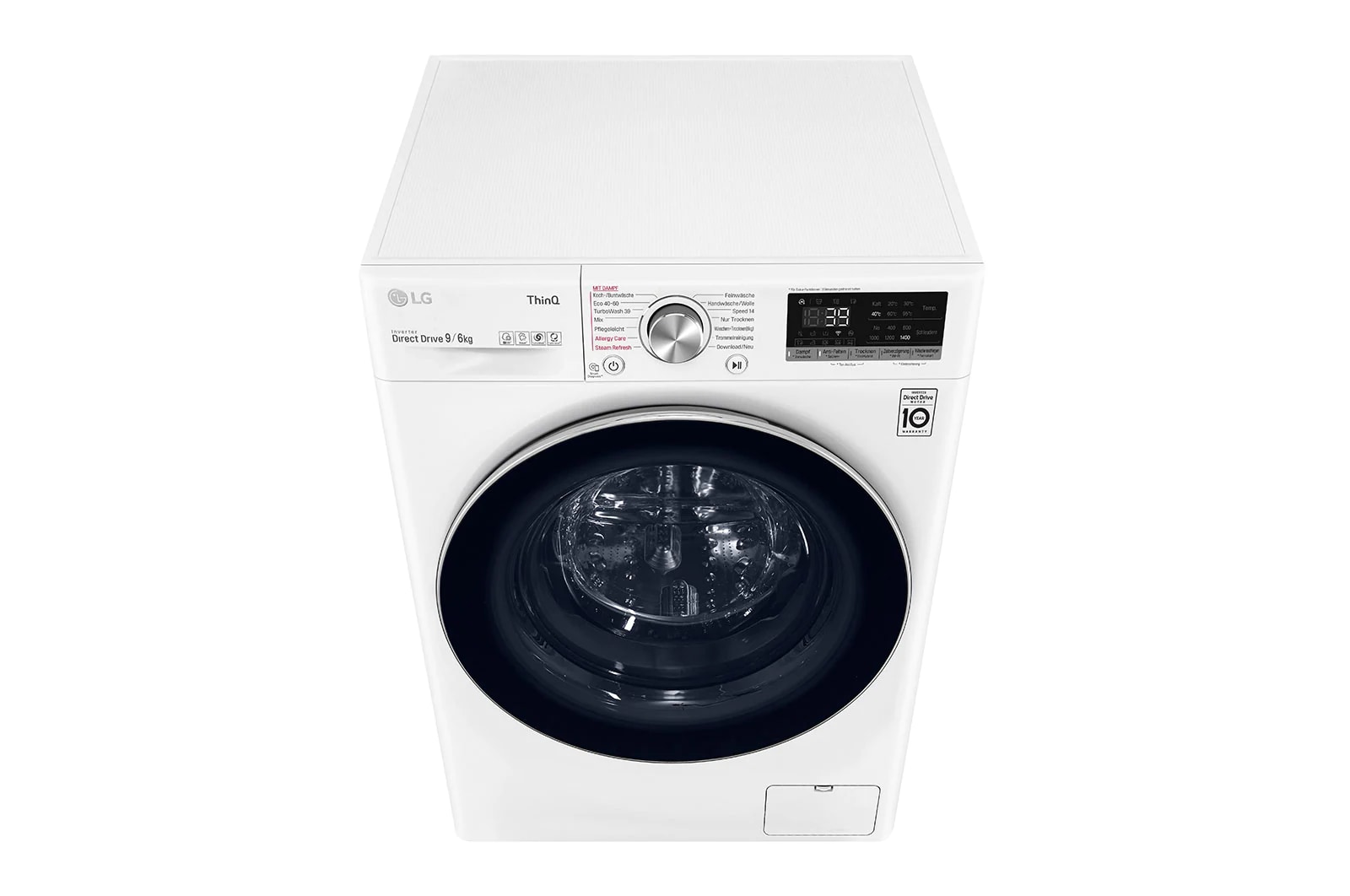 LG Lave-linge séchant avec AI DD® | 9 kg de linge | 6 kg de séchage | 1400 tr/min | Steam | TurboWash® 360° | Fonction Wi-Fi, V7WD96H1A
