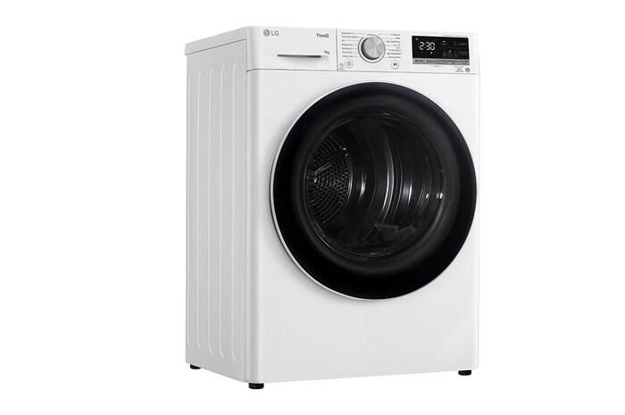 LG Sèche-linge avec technologie de pompe à chaleur Dual Inverter & porte vitrée de sécurité | Condenseur autonettoyant automatique | Capacité de 9 kg | Fonction Wi-Fi | Classe d'efficacité énergétique A+++, V9R09TC