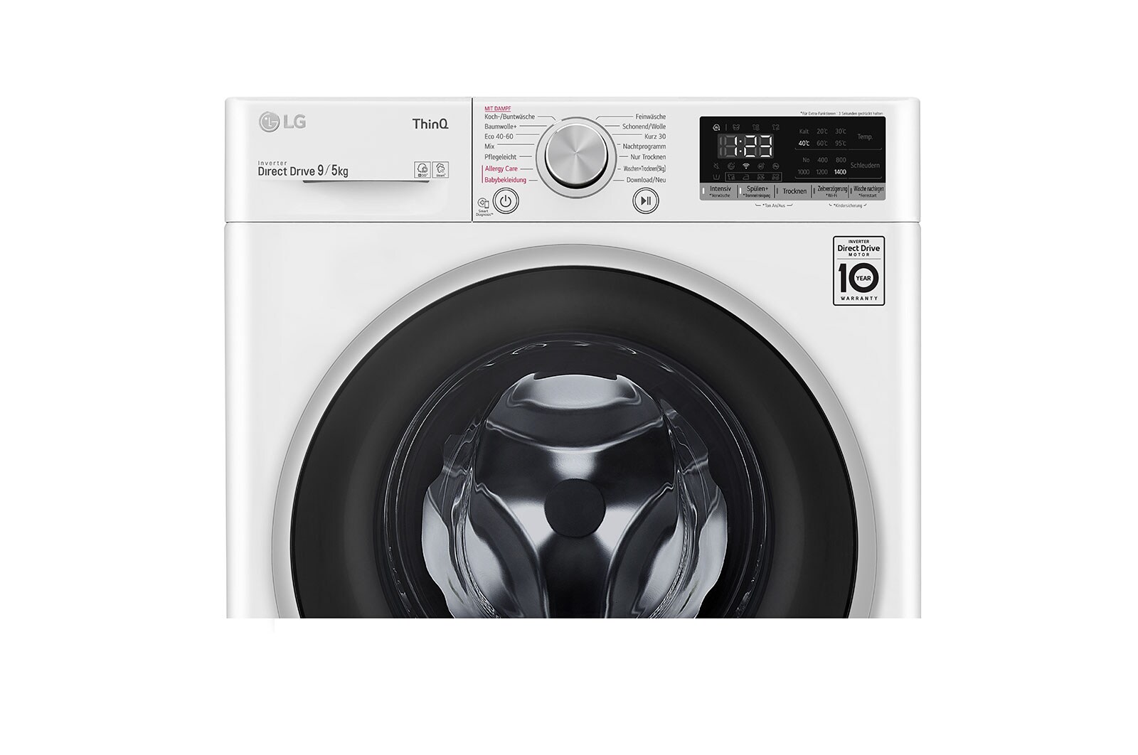 LG Laveuse Sécheuse | 1400 tr/min | 9 kg de lavage/ 5 kg de séchage | AI DD® | Steam, VT4WD950