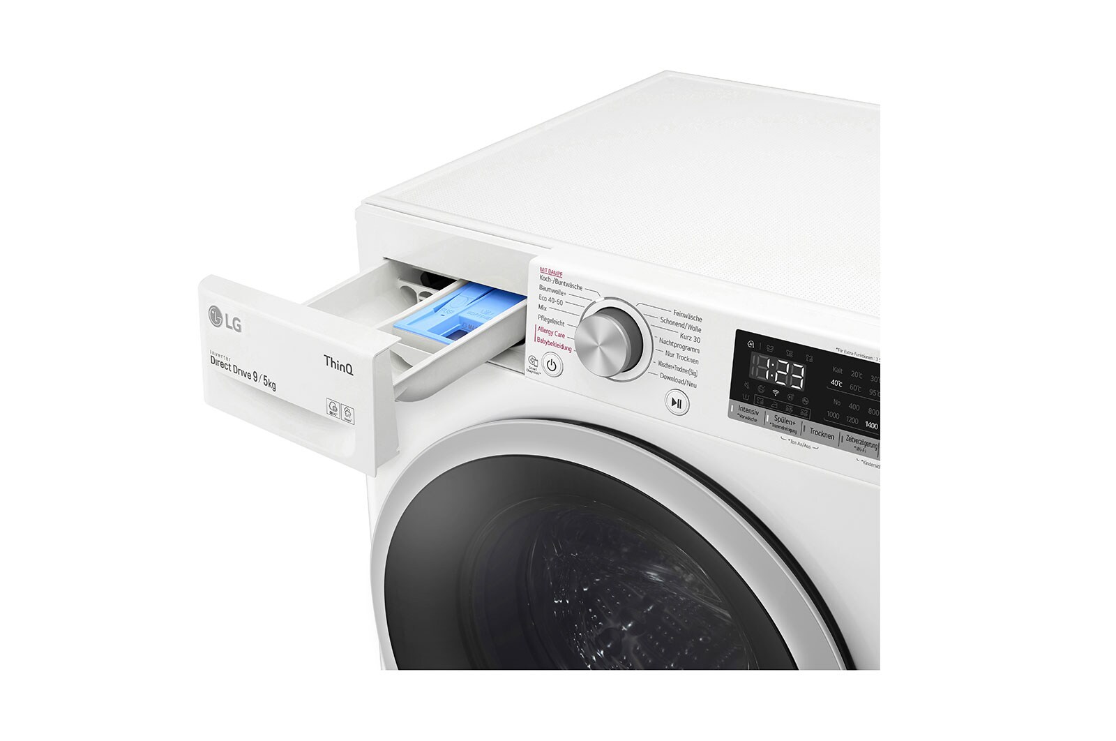 LG Laveuse Sécheuse | 1400 tr/min | 9 kg de lavage/ 5 kg de séchage | AI DD® | Steam, VT4WD950