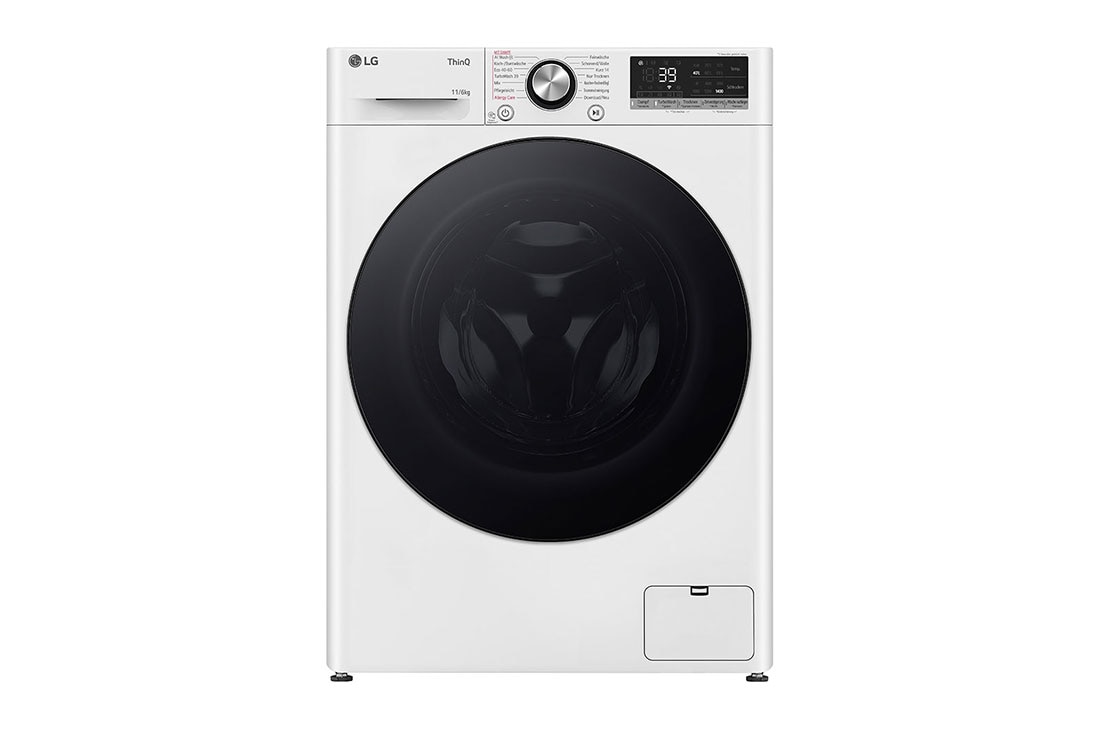 LG Lave-linge séchant 1.400 rpm. | Classe d'efficacité énergétique D/A | 11 kg lavage | 6 kg séchage | Blanc avec anneau hublot noir | W4WR70E6Y, W4WR70E6Y