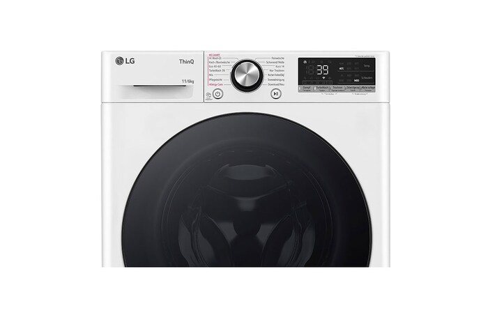 LG Lave-linge séchant 1.400 tr/min. | Classe d'efficacité énergétique D/A | 11 kg lavage | 6 kg séchage | Blanc avec anneau hublot noir | W4WR70E6Y, W4WR70E6Y