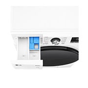 LG Lave-linge séchant 1.400 rpm. | Classe d'efficacité énergétique D/A | 11 kg lavage | 6 kg séchage | Blanc avec anneau hublot noir | W4WR70E6Y, W4WR70E6Y